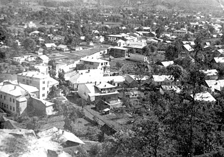 View on Kosiv from the Miska mountain, 1955