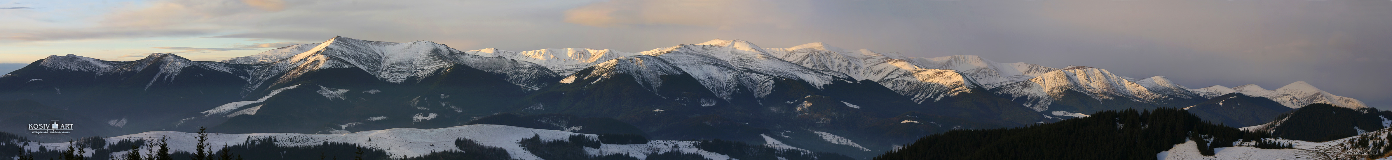 Chornogora chain on winter