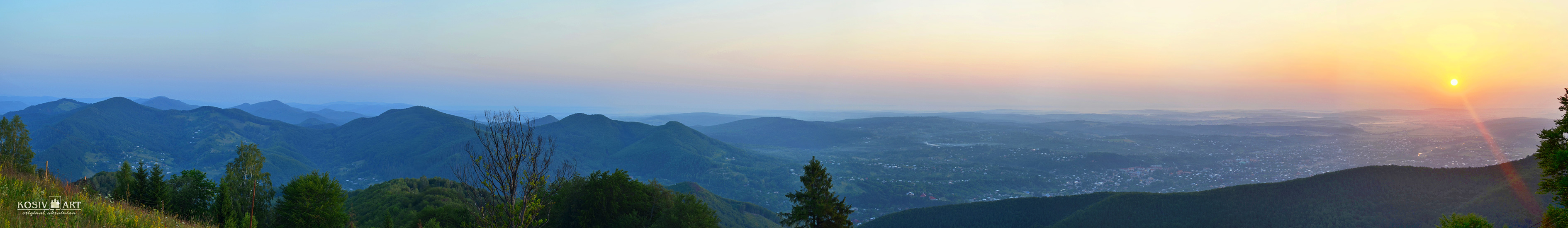 View on Kosiv and Gorod from Mykhalkova mountain