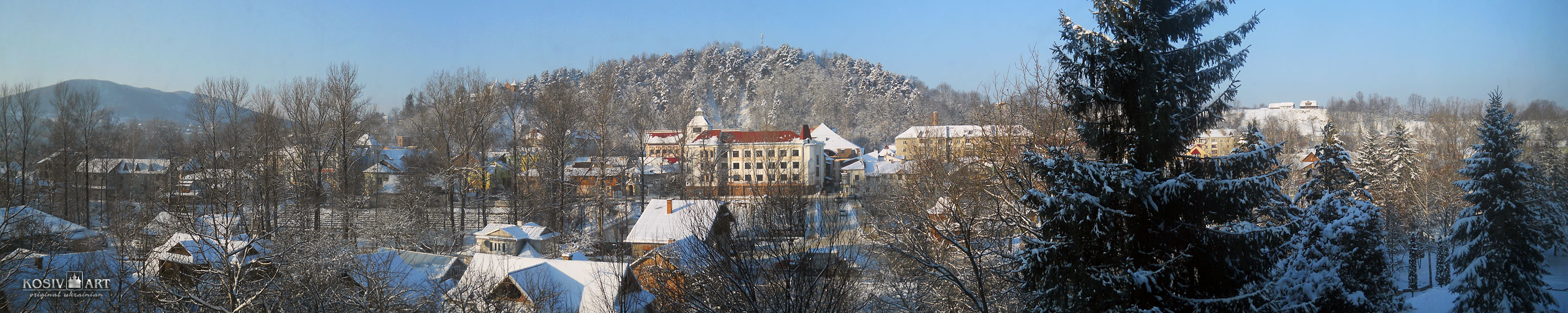 Winter Kosiv view from Kosiv institute of decorative art