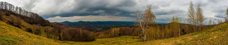 Spring Kosiv view from Mykhalkova mountain