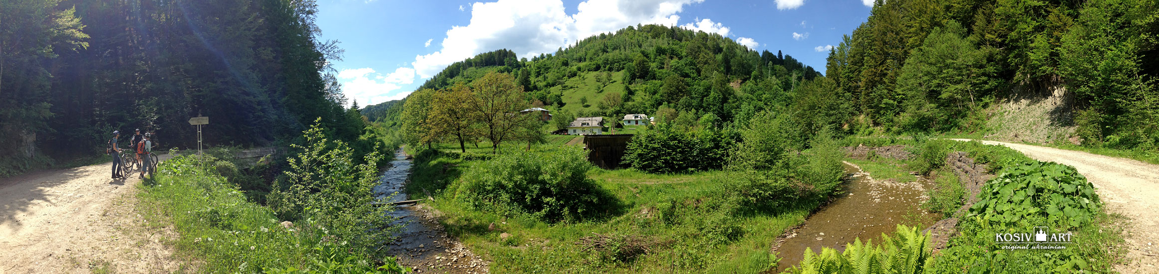 Velykyj Rozhyn village and turn to Luzhkivskyj waterfall