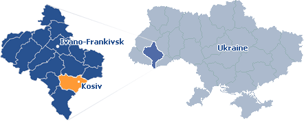 Map: Kosiv, Ivano-Frankivsk region, Ukraine