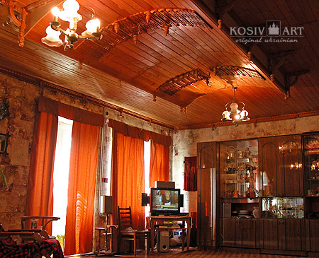 Living-room interior designed in a hutsul style